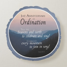 Anpassa 1:a årsdagen av ordningseftergift Gratuler Rund Kudde