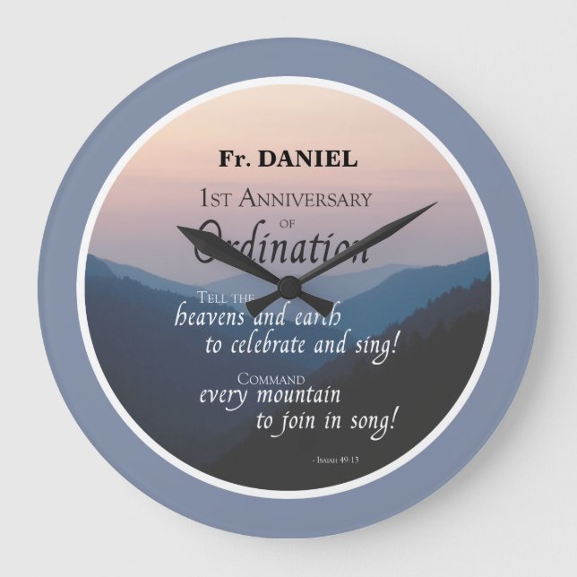 Anpassa 1:a årsdagen av ordningseftergift Gratuler Stor Klocka (Framsida)