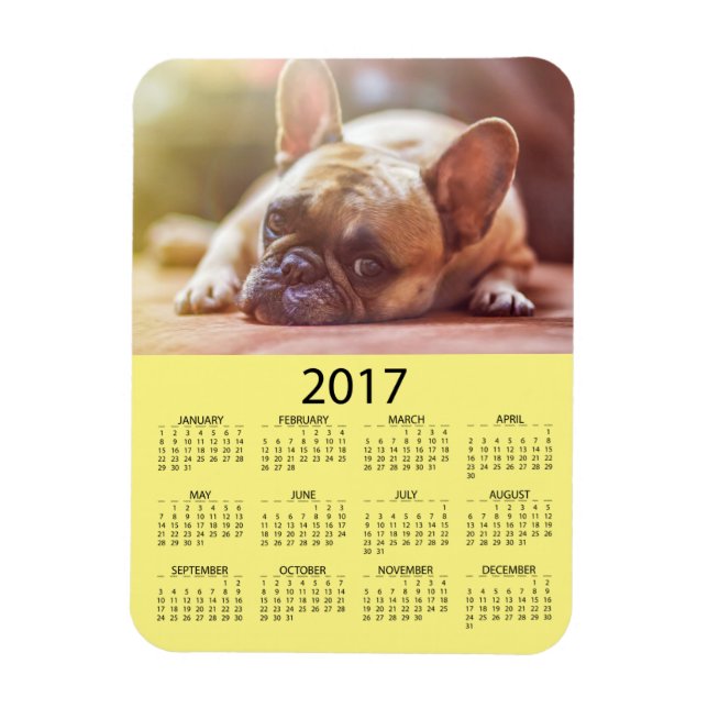 Anpassa 2017 års Mini-kylkalender Magnet (Vertikal)