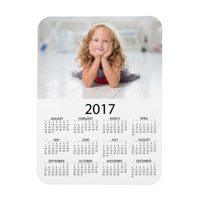 Anpassa 2017 års Mini-kylkalender Magnet (Vertikal)
