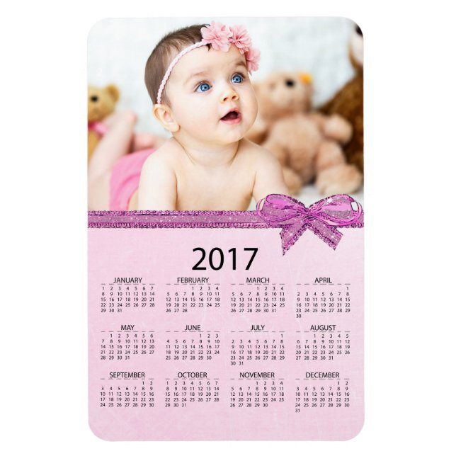 Anpassa 2017 års Mini-kylkalender Magnet (Vertikal)