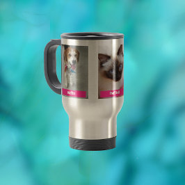 Anpassa 3 Pet Photos & Namn / Fuchsia Resemugg