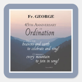 Anpassa 45-årsjubileum Ordination Gratulerar Fyrkantigt Klistermärke