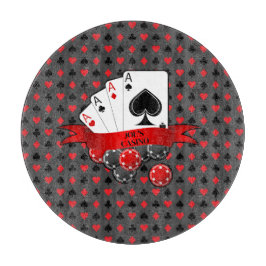 Anpassa 4 Ess Röda Svarta Kortfärger på Grå