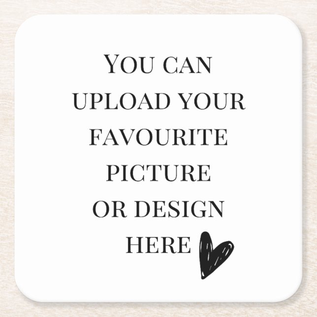 Anpassa 4 tum x 4 tum underlägg papper kvadrat (Framsidan)