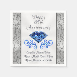 Anpassa 65e Bröllop-årsdagen Party Napkins Pappersservett
