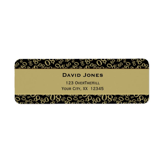 Anpassa: 80:e Returadressen för födelsedagstema Returadress Etikett (Framsidan)