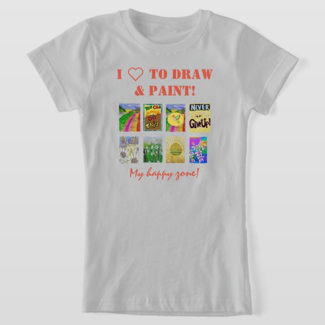 Anpassa 8-panelsfoto- och textmall t shirt (Laydown)