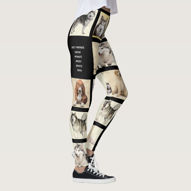 Anpassa 9-fotomallen Ange Hund kopplingar Leggings (Höger)