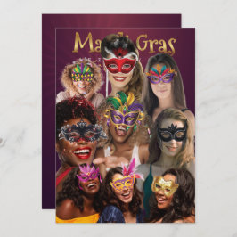 Anpassa 9 Photo Masqueramasker Mardi Gras Inbjudningar