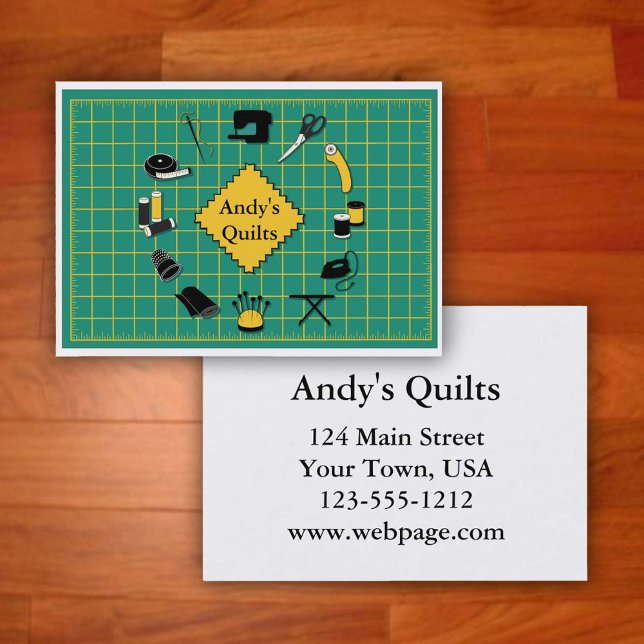 Anpassa Affärskortet Etikett Visitkort (Customize this fun business card with Quilters Name and all contact info on the back)