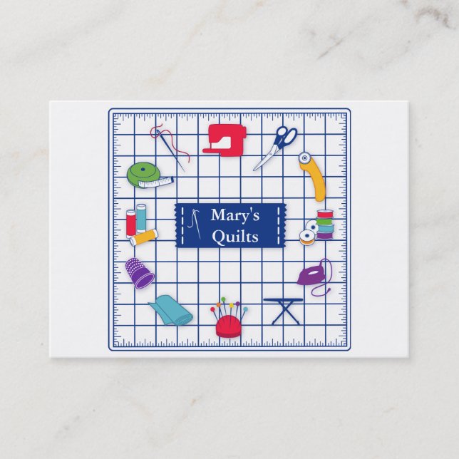 Anpassa Affärskortet Label Quilt Visitkort (Framsida)