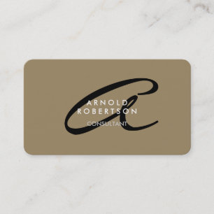 Anpassa Affärskortet Monogram Plain Beige Trend Visitkort