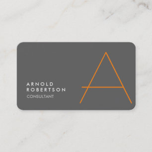 Anpassa Affärskortet Monogram Plain Grått Trendig Visitkort