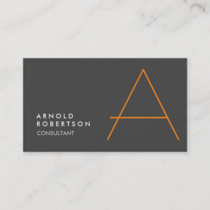 Anpassa Affärskortet Monogram Plain Grått Trendig Visitkort