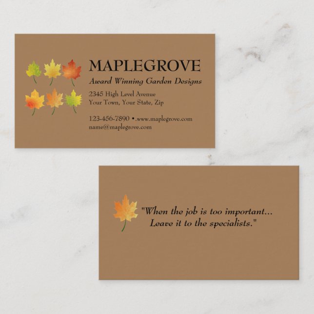 Anpassa Affärskortet på Dubblans sida med Logotyp Visitkort (Fram/baksida)