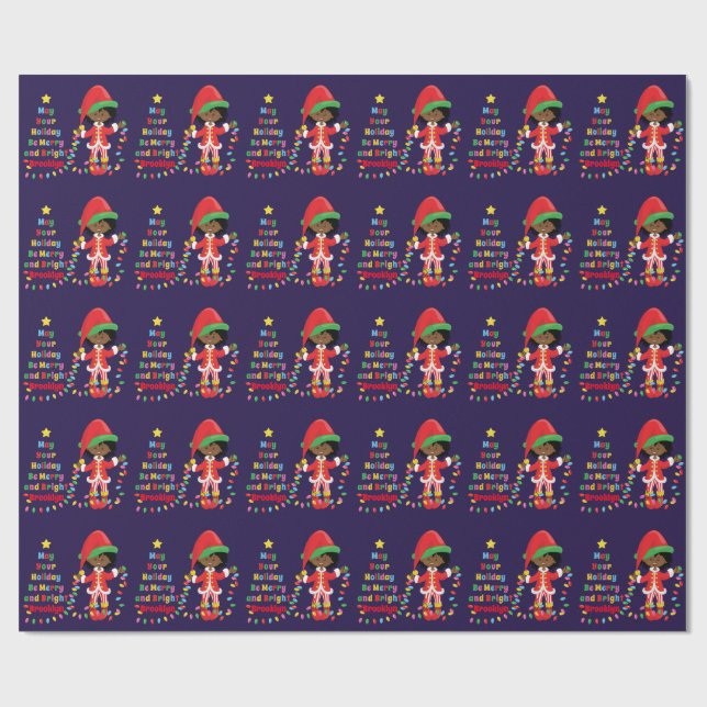 Anpassa afrikansk flicka Elf Presentpapper (Platt)