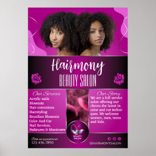 Anpassa afroamerikansk skönhetssalong Framför Poster