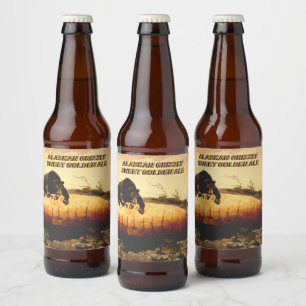 Anpassa Alaskan Grizzly Golden Ale Detaljerad Ölha Ölflaska Etikett