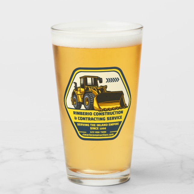 Anpassa allmänna byggentreprenadföretag glaskopp (Framsida fylld)