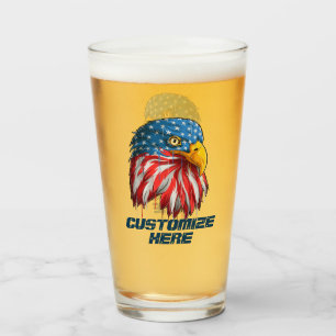 Anpassa amerikansk patriotisk USA-flagga skallig ö Glaskopp