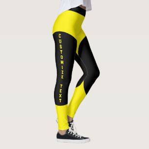 Anpassa Amerikanska Kvinnor Casual Stil Svart Gul Leggings
