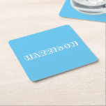 Anpassa, anpassa Birthday Namn, text Blue Underlägg Papper Kvadrat<br><div class="desc">Anpassa,  anpassa Birthday Namn,  text Blue white party papper underlägg</div>