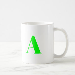 Anpassa, anpassa den inledande neon-grönten i mono kaffemugg