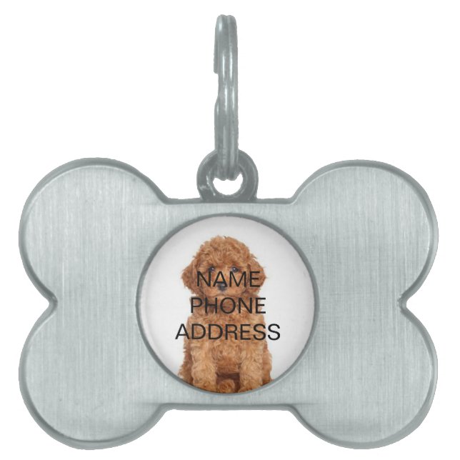 Anpassa, anpassa Hund Namn, Mobilt och foto - ID-bricka Husdjur (Framsidan)