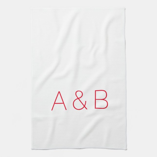 Anpassa, anpassa inledande monogram för alfabet kökshandduk (Vertikal)