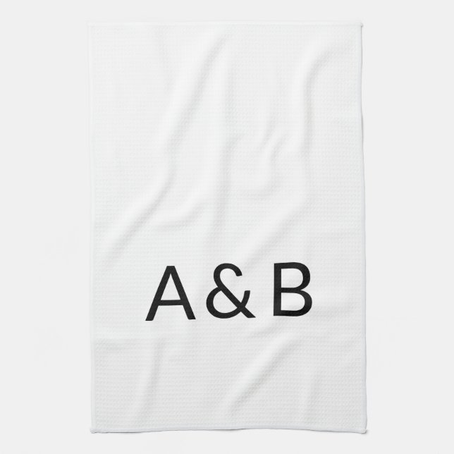 Anpassa, anpassa inledande monogram för alfabet kökshandduk (Vertikal)