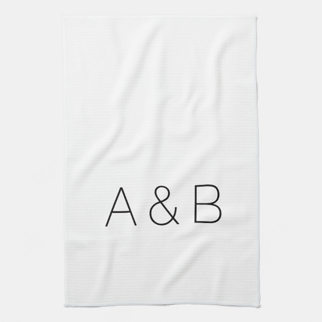 Anpassa, anpassa inledande monogram för alfabet kökshandduk (Vertikal)