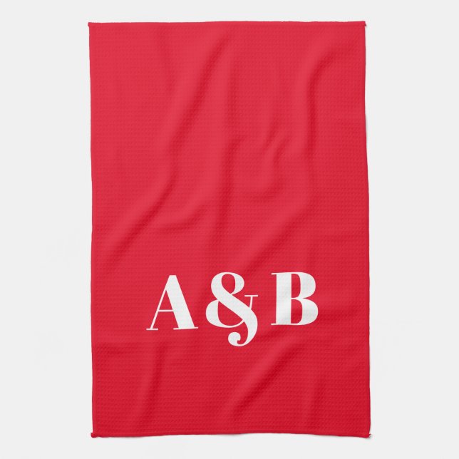 Anpassa, anpassa inledande monogram för alfabet kökshandduk (Vertikal)