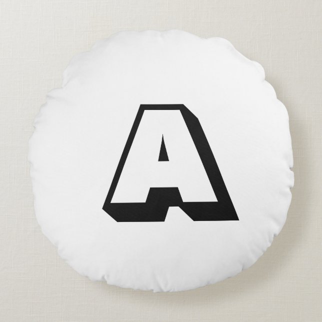 Anpassa, anpassa inledande monogram för alfabet rund kudde (Framsidan)