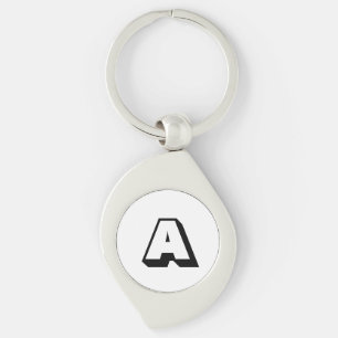 Anpassa, anpassa inledande monogram för alfabet swirl silverfärgad nyckelring