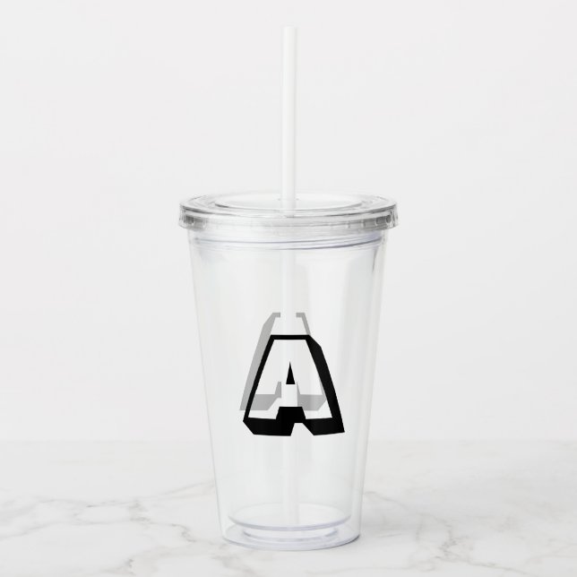 Anpassa, anpassa inledande monogram för alfabet take away mugg (Framsida)