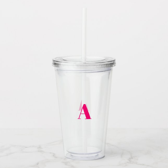 Anpassa, anpassa inledande monogram för alfabet take away mugg (Framsida)