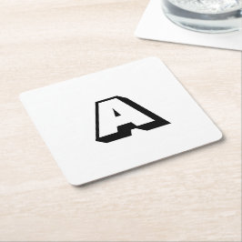 Anpassa, anpassa inledande monogram för alfabet underlägg papper kvadrat