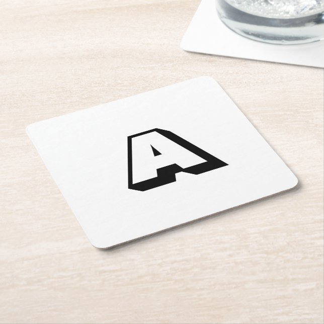 Anpassa, anpassa inledande monogram för alfabet underlägg papper kvadrat (Vinklad)