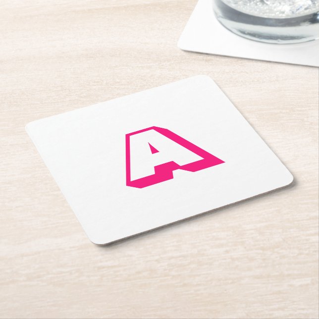 Anpassa, anpassa inledande monogram för alfabet underlägg papper kvadrat (Vinklad)