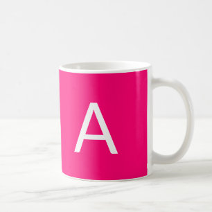 Anpassa, anpassa inledande shock rosa för monogram kaffemugg