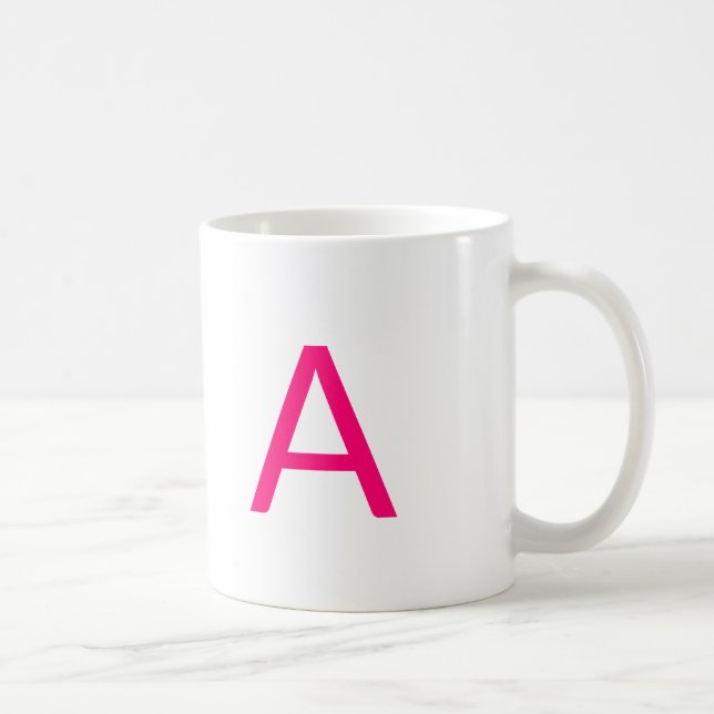 Anpassa, anpassa inledande shock rosa för monogram kaffemugg (Höger)