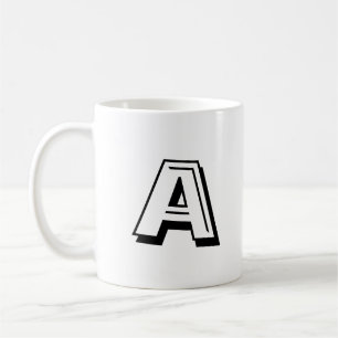 Anpassa, anpassa svartvit Alphabet brev Kaffemugg
