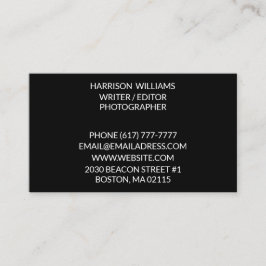 Anpassa anpassning av minsta möjliga elegant svart visitkort