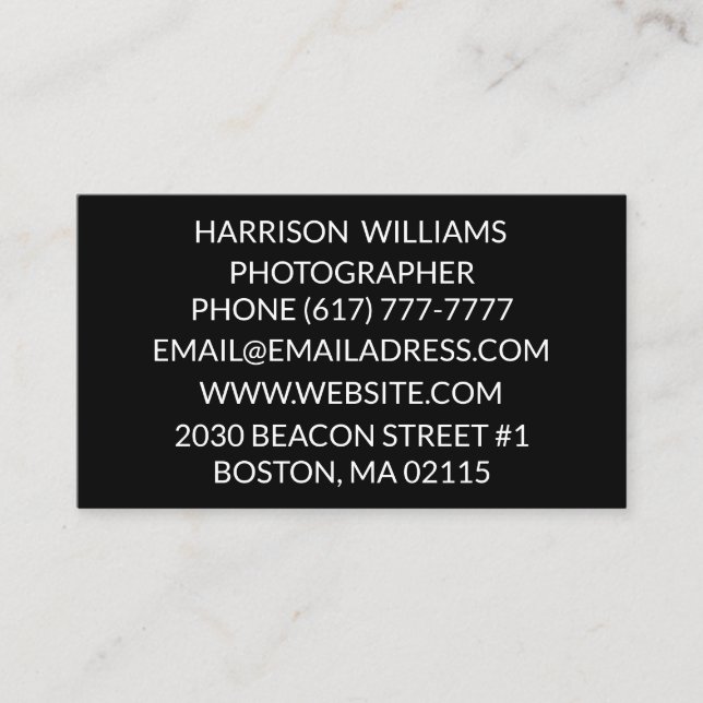 Anpassa anpassning av minsta möjliga elegant svart visitkort (Framsida)