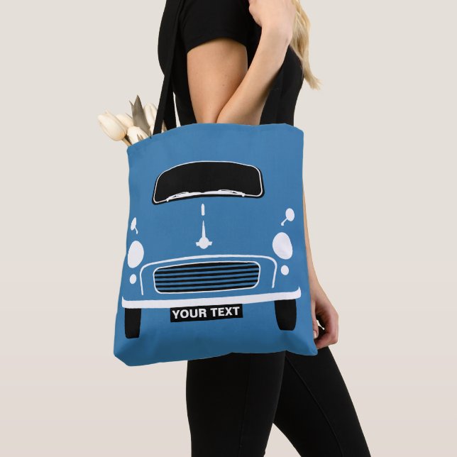 Anpassa Anpassningsbar Blue Morris Minor Pop Art Tygkasse (Närbild)