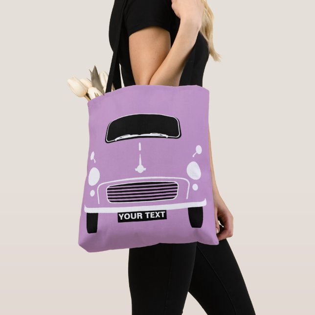 Anpassa Anpassningsbar Lilac Morris Minor Pop Art Tygkasse (Närbild)
