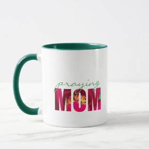 Anpassa anteckningen "Praying Mamma" Blommigt Chri Mugg