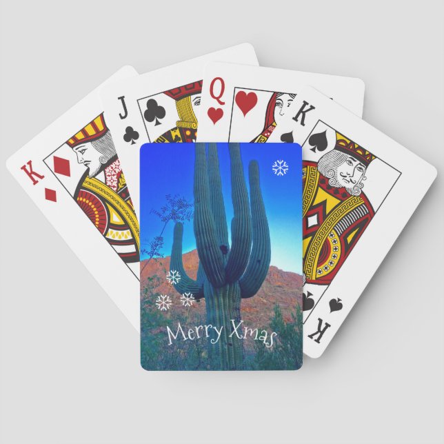 Anpassa Arizona Desert Cactus jul Spelkort (Baksidan)