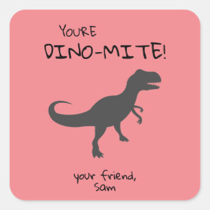 Anpassa att du är Dino-mite Dinosaur Fyrkantigt Klistermärke